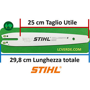 Barra Spranga Rollomatic Mini 25 cm Motosega Stihl Maglie 56 Passo 1/4" Spessore 1,1 ricambi LCVERDE.com 30050083403 spare part