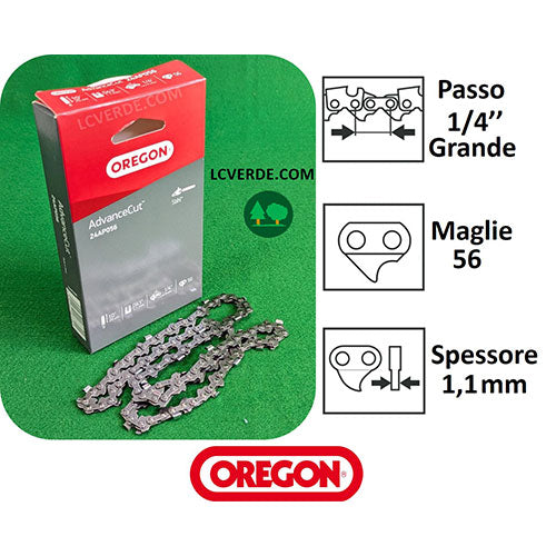 Catena Motosega Oregon passo 1.4 Piccolo maglie 56 spessore 1.1 ricambio LCVERDE.com 24AP056