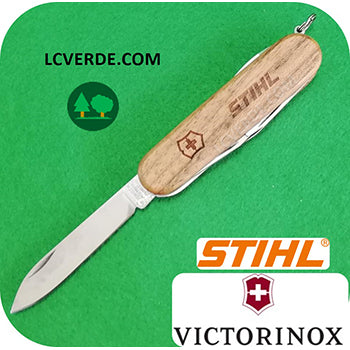 Coltellino Svizzero Tascabile Legno Multifunzione Lama Lunga Victorinox Stihl accessori LCVERDE.com 04201600000