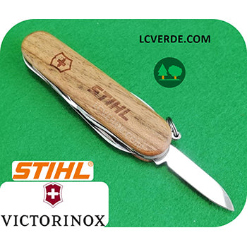 Coltellino Svizzero Tascabile Legno Multifunzione Lama Piccola Victorinox Stihl accessori LCVERDE.com 04201600000
