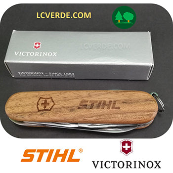 Coltellino Svizzero Tascabile Legno Multifunzione Victorinox Stihl accessorio LCVERDE.com 04201600000