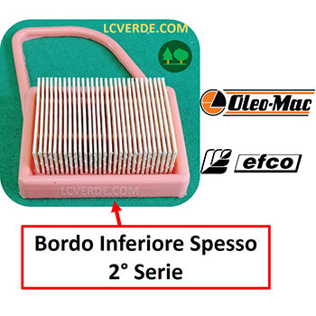 Filtro Aria Decespugliatore OleoMac BC530 BC550 BCF530 BCF550 Efco DS5300 DS500 DSF5300 DSF5500 ricambi LCVERDE.com spare part