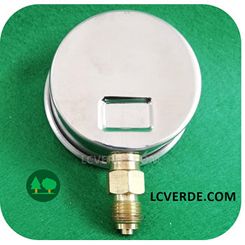 Manometro Inox Glicerina Bar 0-25 Attacco Radiale 1.4 Diametro 63 Aria Compressa Pneumatica ricambi LCVERDE.com