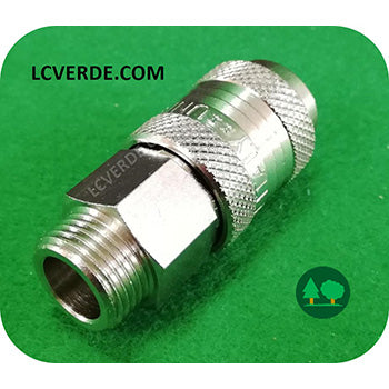 Raccordo Giunto Femmina 1.2 Maschio Aria Compressa Pneumatica Compressore ricambio LCVERDE.com raccorderia