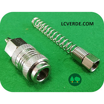 Raccordo Giunto Universale Femmina con Molla Tubo Aria Compressa 6x8 mm Compressore ricambio LCVERDE.com raccorderia