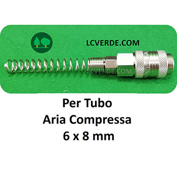 Raccordo Giunto Universale Femmina con Molla Tubo Aria Compressa 6 x 8 mm Compressore ricambio LCVERDE.com