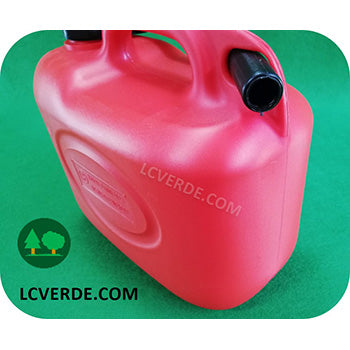 Tanica 5 lt Litri Carburante Trasporto Miscela Benzina Gasolio Olio Lubrificanti Beccuccio Flessibile Omologata accessorio LCVERDE.com