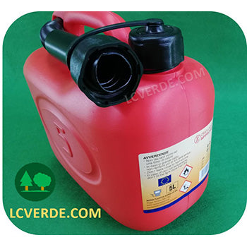Tanica 5 Litri Carburante Trasporto Miscela Benzina Gasolio Olio Lubrificanti Beccuccio Flessibile Omologata accessori LCVERDE.com
