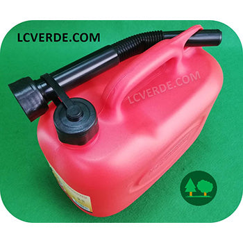 Tanica 5 Litri Carburante Trasporto Miscela Benzina Gasolio Olio Lubrificanti Beccuccio Flessibile Omologata accessorio LCVERDE.com