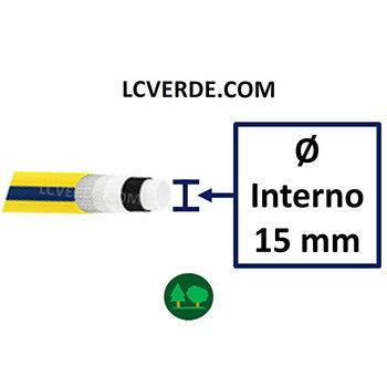 Tubo Giardino Irrigazione Innaffiare Piante Alberi Fiori 15 metri acquaplus 15 mm antialga 6 strati LCVERDE.com 36563 Idropulitrice