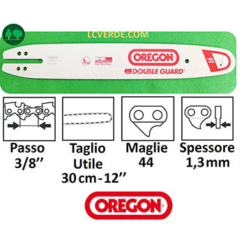 Barra Spranga 30 cm Oregon Motosega Alpina Castor Echo McCulloch Alko Stiga Ryobi Partener Black & Decker ricambi LCVERDE.com 120SDEA218 spare part