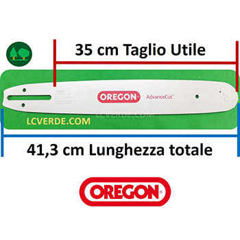 Barra Spranga Oregon 35 cm Motosega OleoMac Efco Ibea Active Shindaiwa Zenoah Echo Husqvarna Jonsered Makita Dolmar Alpina Castor ricambi LCVERDE.com 140SXEA041 spare parts