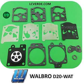 Kit Membrane Guarnizioni Carburatore WALBRO D20 WAT ricambio LCVERDE.com riparazione revisione originale