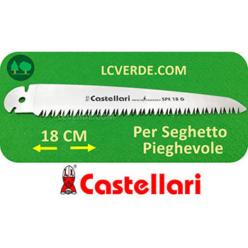 Lama Dritta 18 cm Segaccio Seghetto Pieghevole Castellari 18G ricambio LCVERDE.com potatura bushcrafter outdoor forestale agricolo camping giardinaggio fai da te