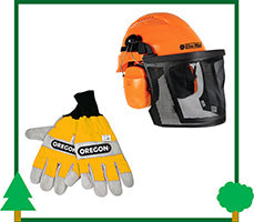 Caschetto Casco Protettivo Forestale Guanti Antitaglio Motosega DPI Dispositivo Protezione Individuale Abbigliamento Tecnico LCVERDE.com Anti Taglio