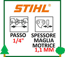 Catena Motosega Potatore Batteria Scoppio 1.4 Spessore 1,1 mm Stihl ricambi LCVERDE.com