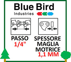 Catena Motosega Potatore Batteria 1.4 Spessore 1,1 mm Blue Bird ricambi LCVERDE.com