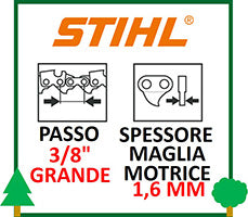 Catena Stihl Motosega passo 3/8" grande spessore 1,6 mm ricambio LCVERDE.com