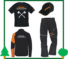 abbigliamento firmato STIHL timbersports cappello maglietta pantalone giacca cappotto cappellino gilet felpa pile sport LCVERDE.com timbersport