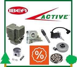 Ricambi Promozione Offerta Stock Usati Motosega Active Ibea Cilindro Pistone Pompa Olio Frizione Campana Pignone Vite Senza Fine Alberino carter Basamento Bobina Elettronica