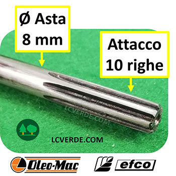 Asta Albero Rigido Interno Decespugliatore OleoMac Efco ricambi LCVERDE.com 4098116R
