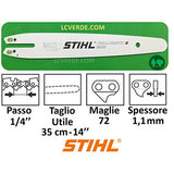 Barra Rollomatic Mini 35 cm Motosega Stihl Maglie 72 Passo 1/4" Spessore 1,1 ricambio LCVERDE.com 30050083409