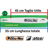 Barra 46 cm Motosega OleoMac Efco Maglie 68 Passo 3.8 ricambi LCVERDE.com 50310121r GSH51 GSH5100 GSH56 GSH560 MTH5100 MTH5600 MTH510 MTH560