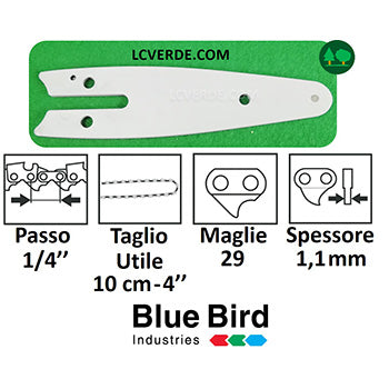 Barra Spranga Potatore Motosega Batteria Elettrica BlueBird CS22-04 ricambio LCVERDE.com