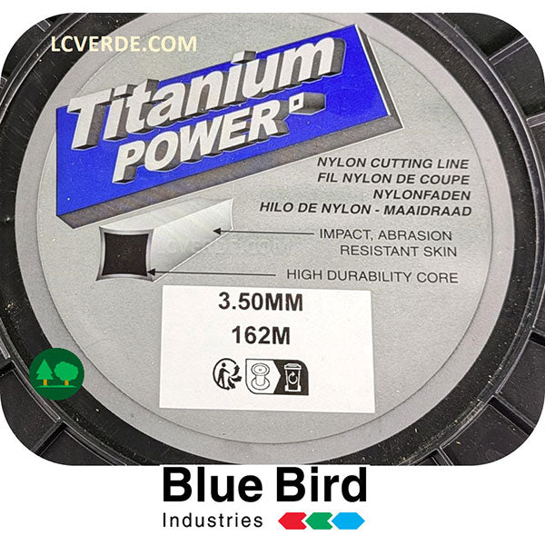 Blue Bird Bobina Filo Titanium Power Testina Decespugliatore Quadro 3.5 mm 162 mt accessorio LCVERDE.com sflacio taglio erba Quadrato 548010