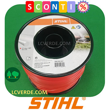 Bobina Filo Testina Decespugliatore Stihl 2,7 mm Tondo 208 metri accessori LCVERDE.com 00009302227 rosso sconto promozione