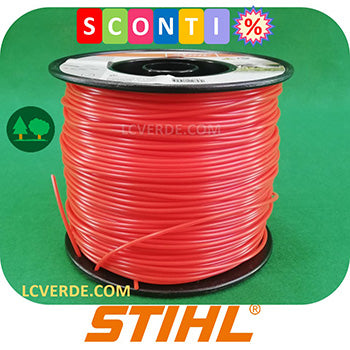 Bobina Filo Testina Decespugliatore Stihl 2,7 mm Tondo 208 metri accessori LCVERDE.com 00009302227 rosso sconto discount