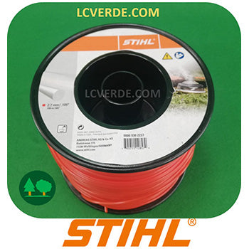 Bobina Filo Testina Decespugliatore Stihl 2,7 mm Tondo 208 metri accessori LCVERDE.com 00009302227 rosso sconto promozione