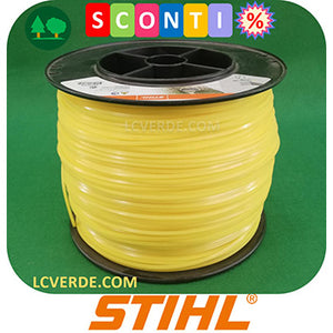 Bobina Filo Testina Decespugliatore Stihl 3 mm Quadro 162 metri accessori LCVERDE.com 00009302619 giallo sconto discount