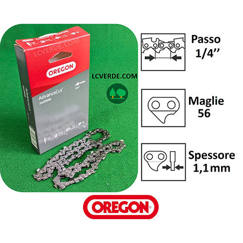 Catena Motosega Oregon passo 1/4" Piccolo maglie 56 spessore 1.1 mm ricambio LCVERDE.com 24AP056
