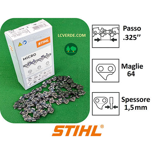 Catena Motosega Stihl passo .325 maglie 64 spessore 1.5 ricambio LCVERDE.com 36880000064