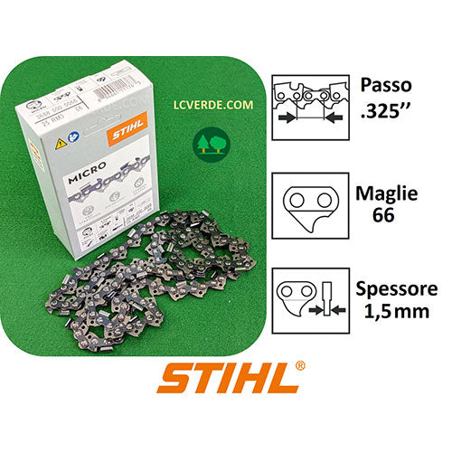 Catena Motosega Stihl passo .325 maglie 66 spessore 1.5 ricambio LCVERDE.com 36880000066