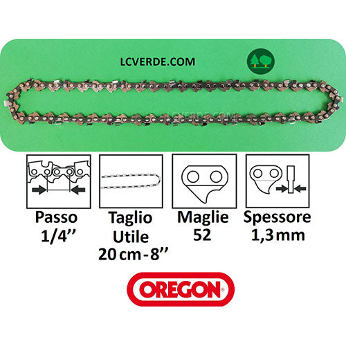 Catena Oregon Motosega 52 maglie 1.4 passo 1,1 spessore ricambi LCVERDE.com 24AP052