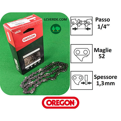 Catena Oregon Motosega 52 maglie 1/4" passo 1,1 mm spessore ricambi LCVERDE.com 24AP052