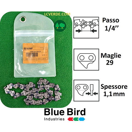 Catena motosega Blue Bird passo 1/4" maglie 29 spessore 1,1 mm ricambi accessori LCVERDE.com CS22-04