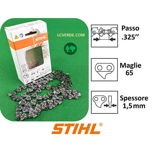 Catena motosega Stihl passo .325" maglie 65 spessore 1,5 mm ricambi accessori LCVERDE.com