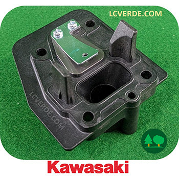 Collettore Flangia Termica Completo di Valvola Motore Kawasaki TJ53 Decespugliatore Trivella ricambi LCVERDE.com 12021-0038