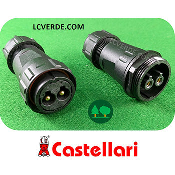 Coppia Connettori Maschio Femmina Attacchi Abbacchiatore Elettrico Castellari Olivance Tornado Fenix Vertigo ricambi LCVERDE.com OE600118
