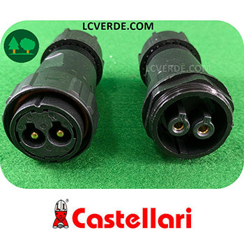 Coppia Connettori Maschio Femmina Attacchi Cavo Corrente Abbacchiatore Elettrico Castellari Olivance Tornado Fenix Vertigo ricambio LCVERDE.com OE600118