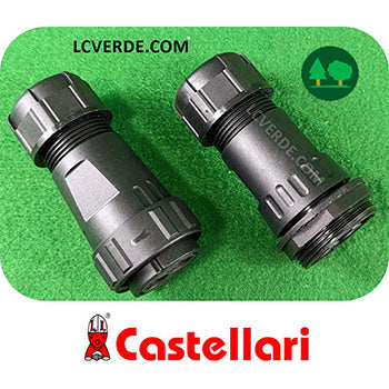 Coppia Connettori Maschio Femmina Attacchi Cavo Corrente Abbacchiatore Elettrico Castellari Olivance Tornado Fenix Vertigo ricambi LCVERDE.com OE600118