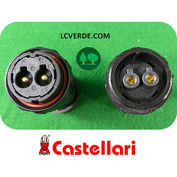 Coppia Connettori Maschio Femmina Attacchi Abbacchiatore Elettrico Castellari Olivance Tornado Fenix Vertigo ricambio LCVERDE.com OE600118