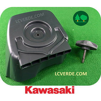 Coperchio Copri Filtro Aria con Pomello Pomolo Vite di Chiusura Kawasaki Motore Decespugliatore TJ53 ricambi LCVERDE.com 11065-2141