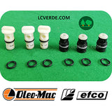 Kit Valvole Aspirazione Mandata Idropultirice OleoMac PW120C PW121C PW135C PW136C PW145C PW175C PW190C PW250HC Efco IP1200S IP1210S IP1350S IP1360S IP1750S IP1900S IP2500HS ricambi LCVERDE.com spare part