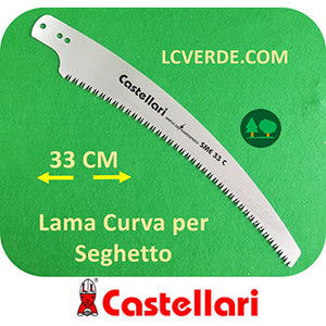 Lama Curva Seghetto Segaccio Curvo Castellari 33C Potatura Pota Alberi Piante Frutto Ornamentali Camping Bushcraft Outdoor Forestale ricambio LCVERDE.com