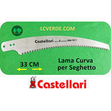 Lama Curva Seghetto Segaccio Curvo Castellari 33C Potatura Pota Alberi Piante Frutto Ornamentali Camping Vivaio Arboricoltura Outdoor Forestale ricambio LCVERDE.com