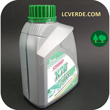 Lubrificazione Olio Miscela Motore 2 Tempi Strong K70 Plus 1 litro ricambi LCVERDE.com motosega decespugliatore tagliasiepe soffiatore atomizzatore